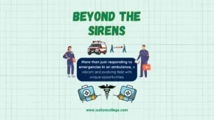 Title image for a blog about various paramedic roles, flight paramedics, critical care paramedics, community paramedics, and industrial paramedics, with icons representing each role.