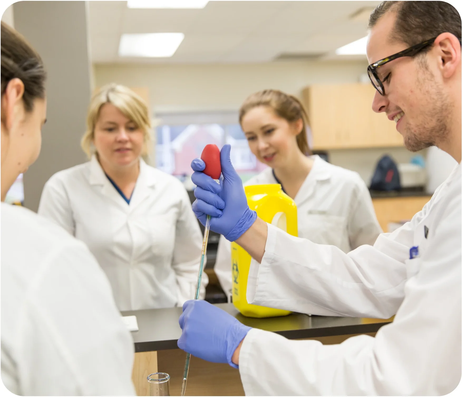 Students in the Medical Laboratory Assistant Program At Oulton College.