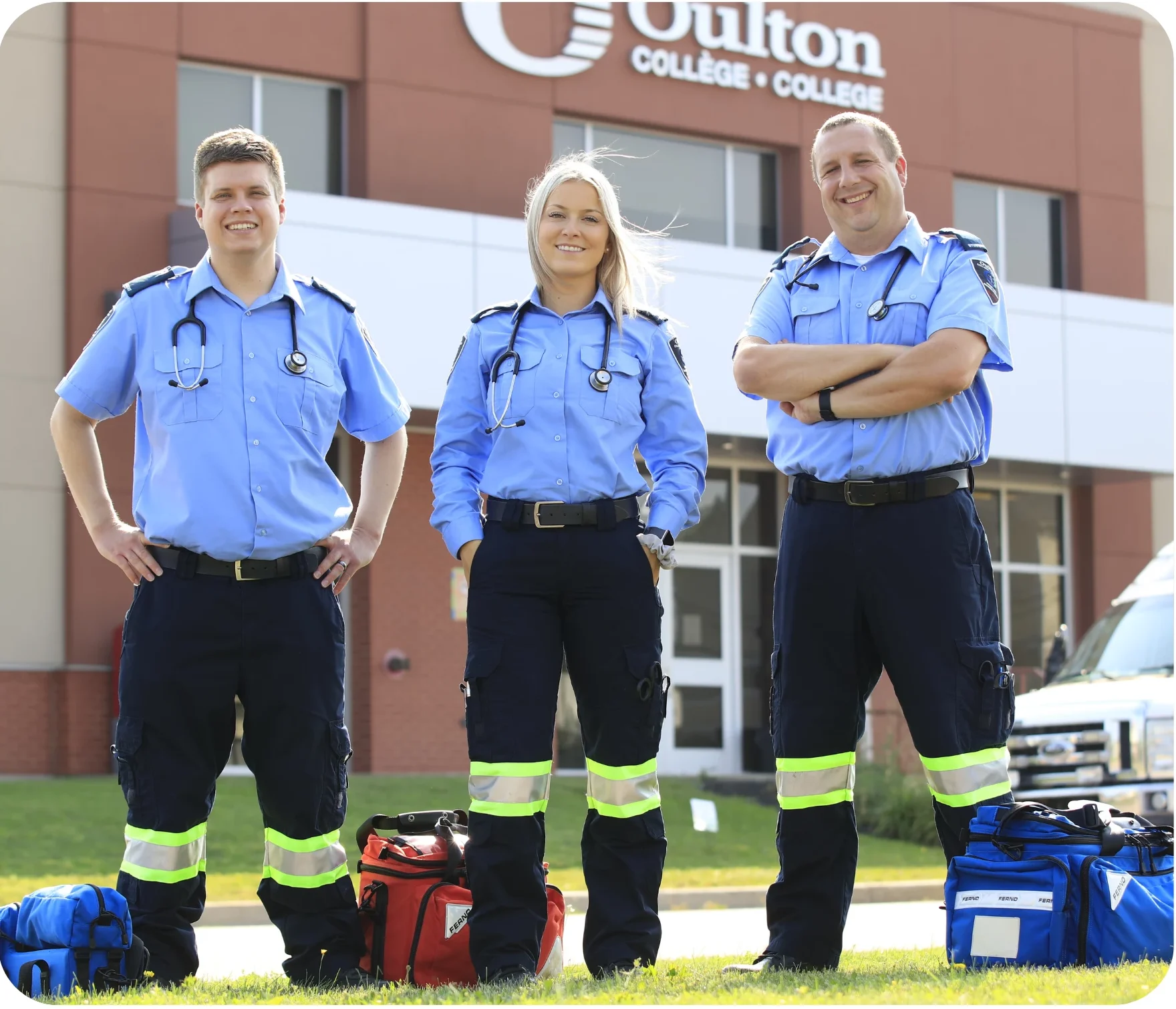 A students in the Primary Care Paramedic Program At Oulton College.
