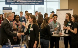an image of a networking event available for students to meet business owners.