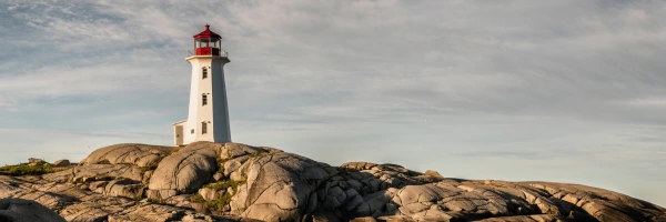 a light house in the distance which represents Nova Scotia.
