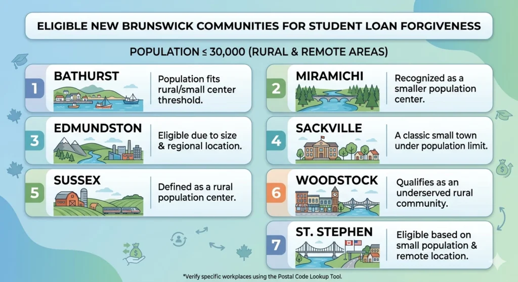 Eligible areas that qualify for Student loan forgiveness