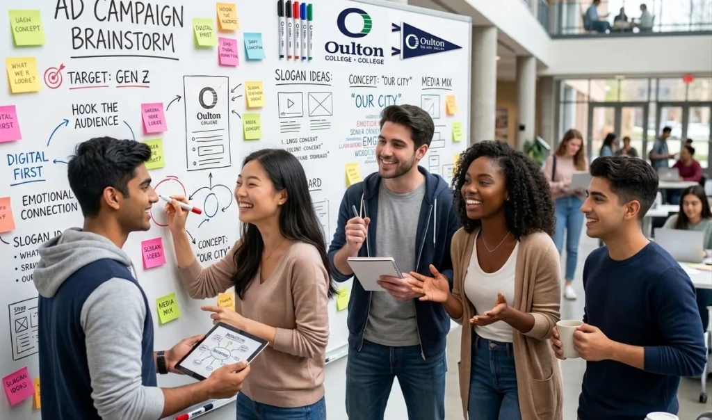 Sales, Marketing and Business Development students. Brain storming a marketing and sales plan for an assignment