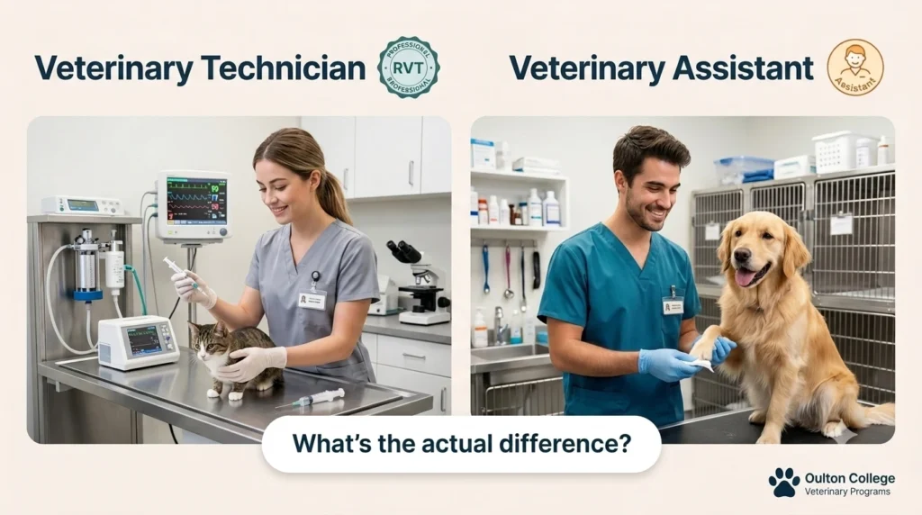 Vet Tech vs Vet Assistant, the difference between the Vet tec and vet assistant positions.