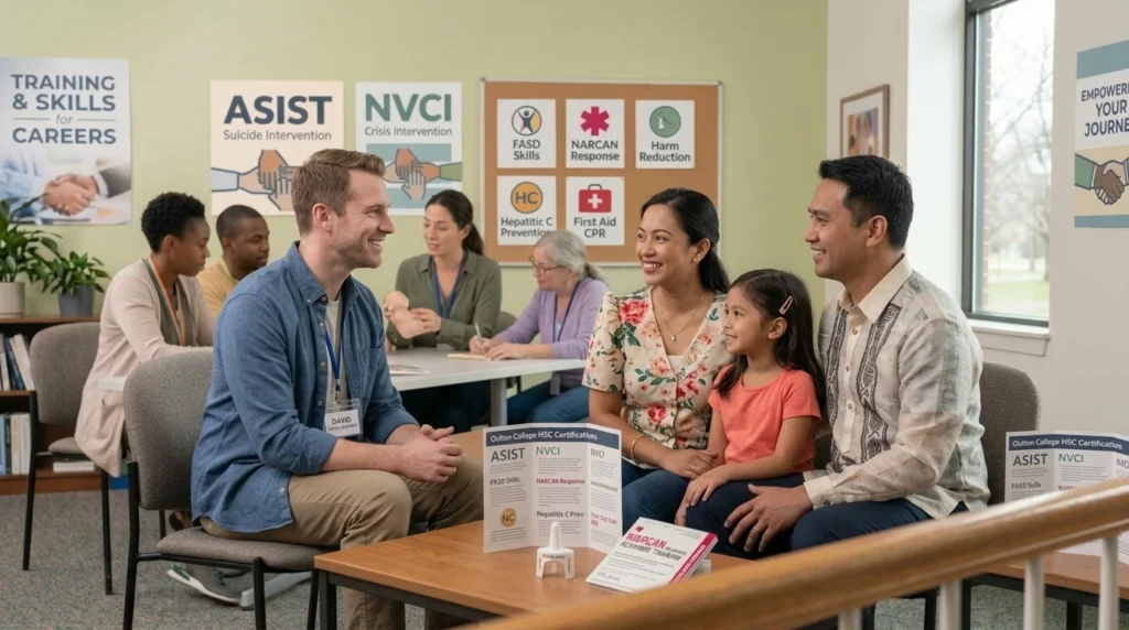Human Service Counsellor representation, talking to a family in need